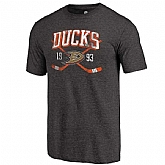 Anaheim Ducks Fanatics Branded Black Vintage Collection Line Shift Tri Blend T-Shirt,baseball caps,new era cap wholesale,wholesale hats